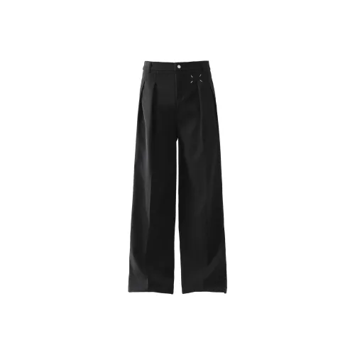 BLACK AT Черные унисекс костюмные брюки