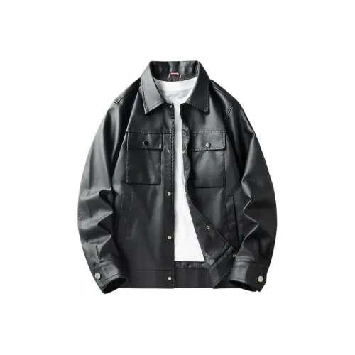 DABAISHA Кожа Куртка Мужская Черная
