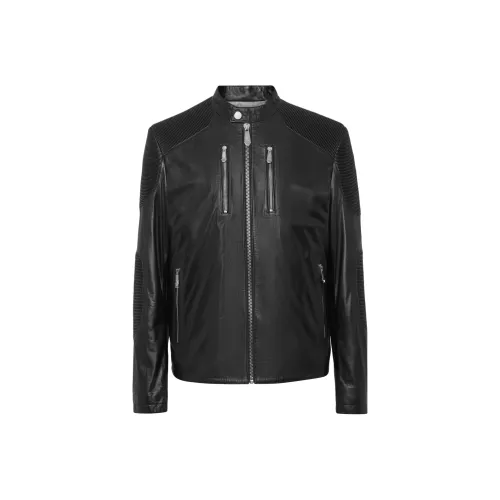 PHILIPP PLEIN Черные Мужские Кожаные Куртки