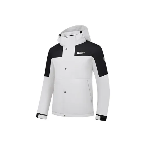 QIAODAN Тренчкот Мужской Дымчатый Белый Черный