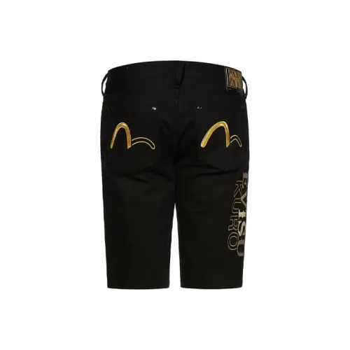 EVISU Мужские джинсовые шорты черного цвета