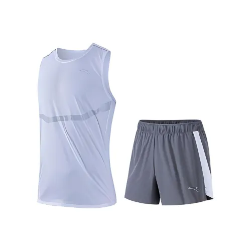 ANTA Running Collection Беговая одежда Наборы Мужской Белый+Серый