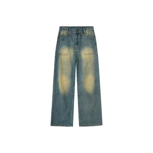 A3G4 Синие Унисекс Брюки с карманами