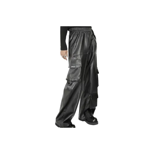 HLPT Кожаные штаны унисекс черные