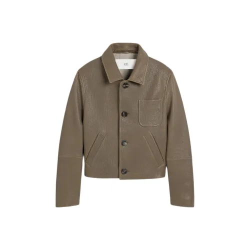 AMIPARIS Кожа Куртка Унисекс Дымчатый Серый