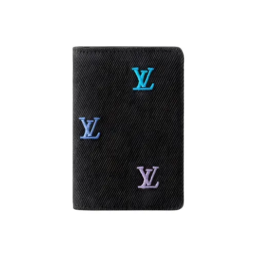 LOUIS VUITTON Денимный держатель для карт Мужской Градиент Синий