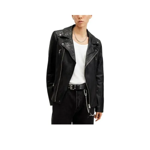ALLSAINTS Кожа Куртка Мужская Черная