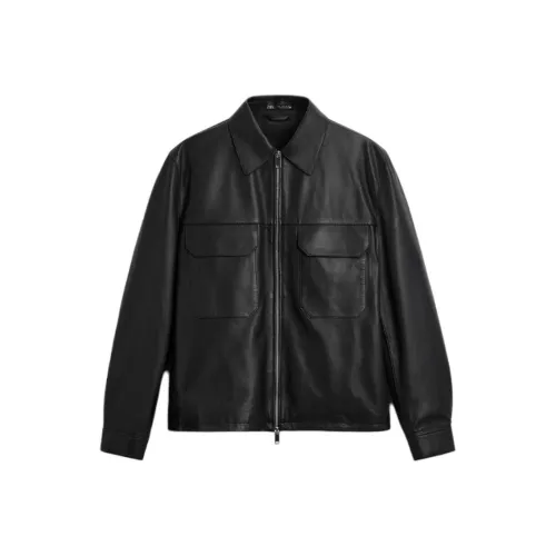 ZARA Черные Мужские Кожаные Куртки