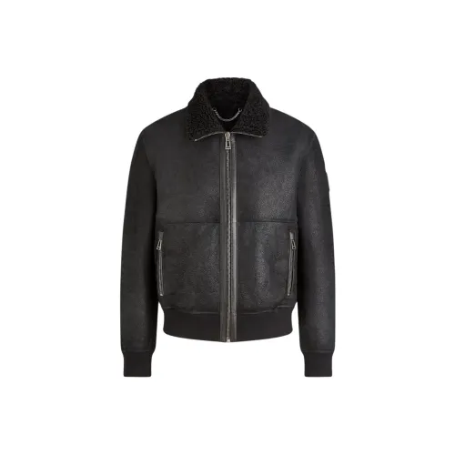 Belstaff Черные Мужские Кожаные Куртки