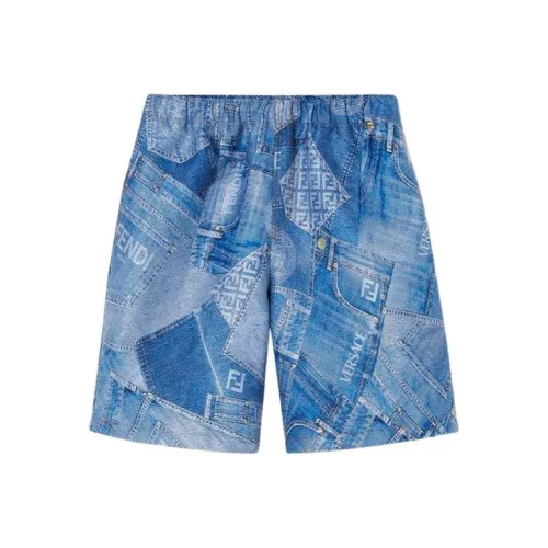 VERSACE Мужские синие джинсовые шорты