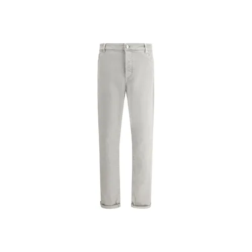 BRUNELLO CUCINELLI Белый Мужской Повседневный Брюки