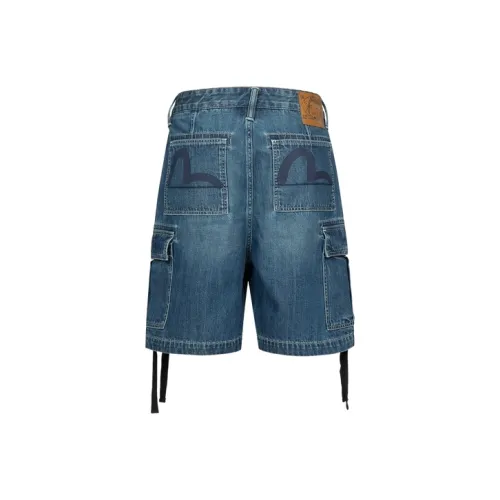 EVISU Джинсовые синие мужские джинсовые шорты