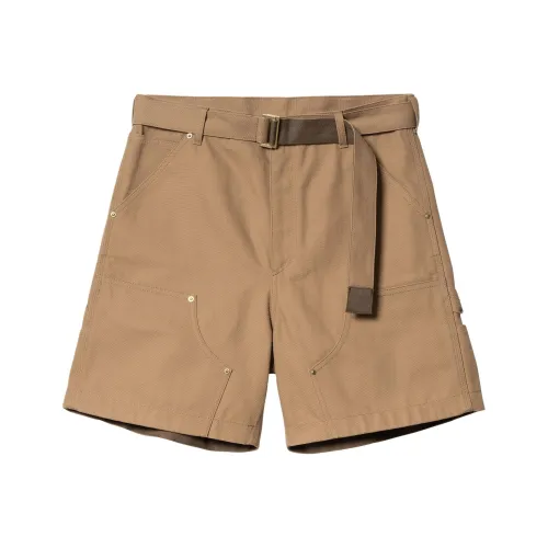 Sacai Carhartt WIP Collaboration Co Branded SS24 Коричневый Унисекс Шорты карго