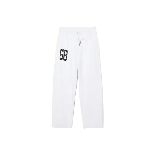TCH Повседневные брюки Унисекс Белый с Черным логотипом