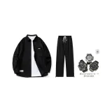 Комплект (Черный топ + Черные штаны) (Включает часы)