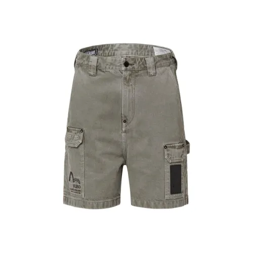 EVISU Серые Мужские Джинсовые Шорты