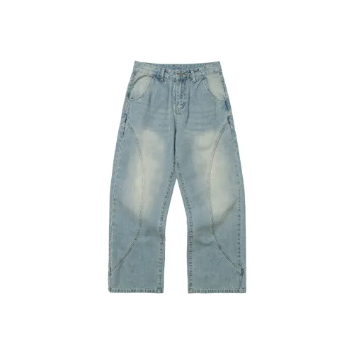 COUNTRY MOMENT Джинсы Унисекс Песочный Вымытый Синий
