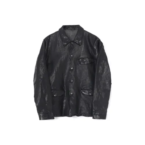 Yohji Yamamoto Черные Мужские Кожаные Куртки