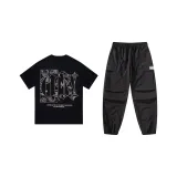 Комплект одежды (Черная рубашка с коротким рукавом + черные штаны)