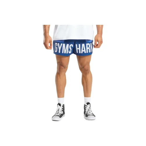 GYMSHARK BRANDMARK Сетка 5' Шорты Повседневные шорты Мужской Синий