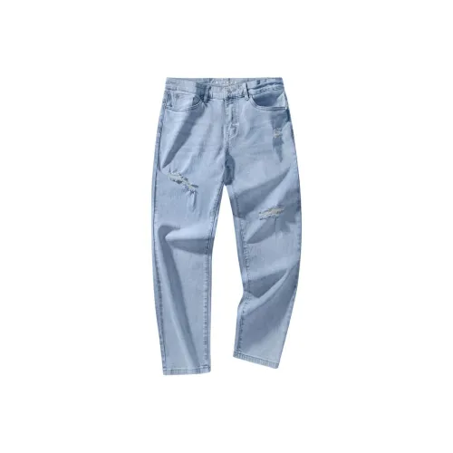 FAIRWHALE Джинсы Мужские Светло-Синие
