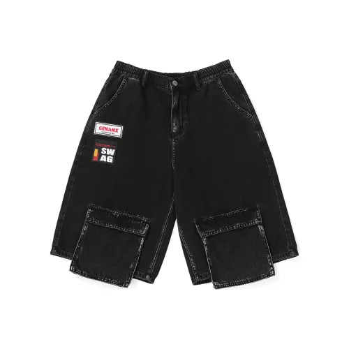 GENANX Черные Унисекс Джинсовые Шорты