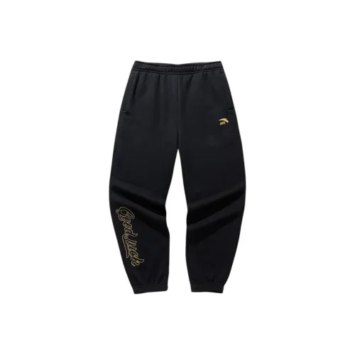 ANTA Вязаные тренировочные брюки Мужские Основной черный Золотой