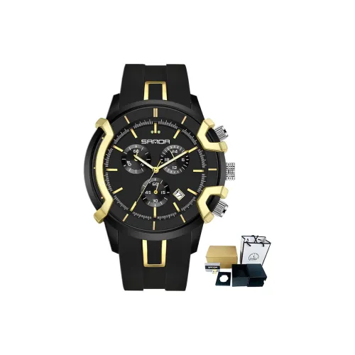 Sanda Кварцевый механизм Часы Мужские Черный циферблат