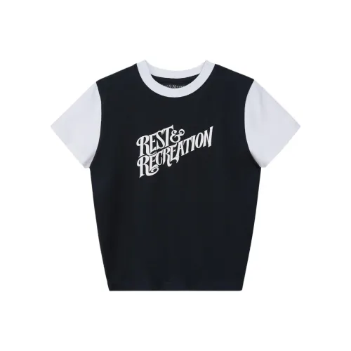 Rest Recreation SS25 Wave Logo COLORATION T Shirt Unisex Marine Blue