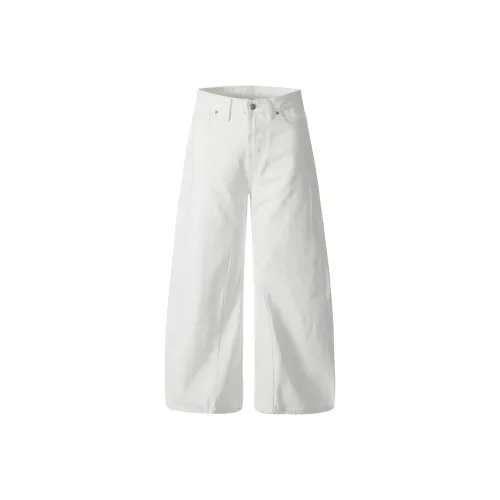 BLACK AT Белый Унисекс Джинсы