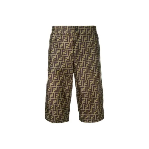 FENDI Повседневные шорты Мужские Коричневые