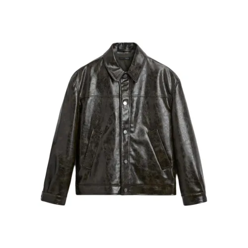 ZARA Черные Мужские Кожаные Куртки
