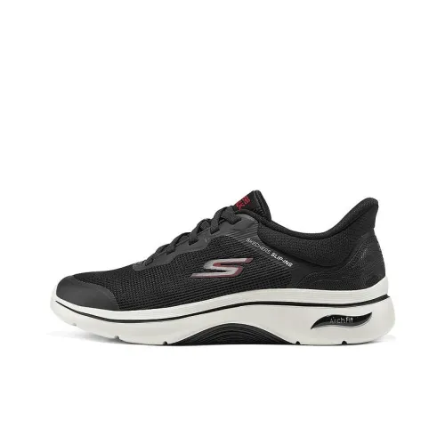 Skechers MEN'S GO WALK Низкий топ Беговые кроссовки Мужские Черные
