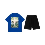 Комплект одежды (Синий топ + Черные штаны)