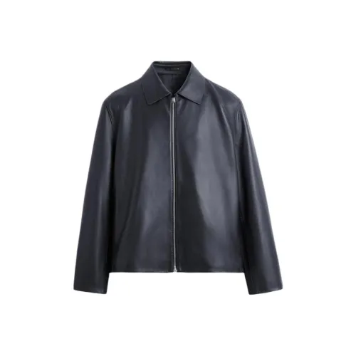 ZARA Синий Мужская Кожаная Куртка