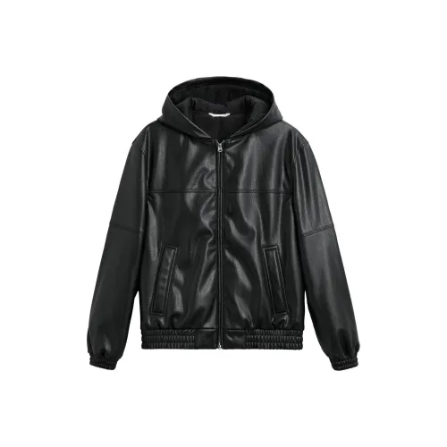 ZARA Новый год Черные Мужские Кожаные Куртки