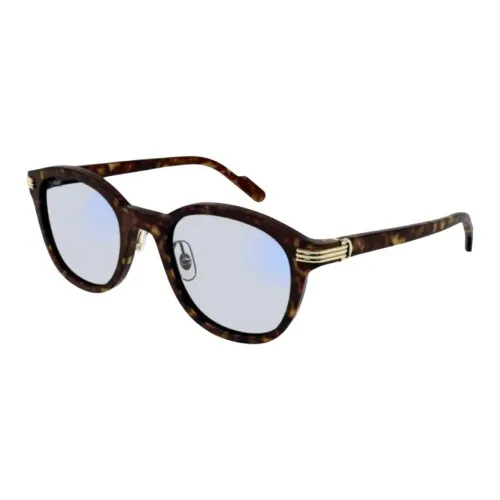 Cartier Ацетат Круглые Солнцезащитные очки Мужские Черепаховый