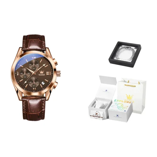 OLEVS Кварцевый механизм ремешок из полиуретана часы для мужчин черный циферблат