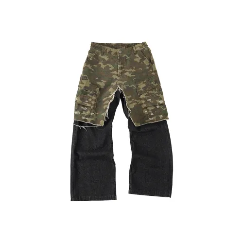 8FF Джинсы Унисекс Потертый Камуфляж