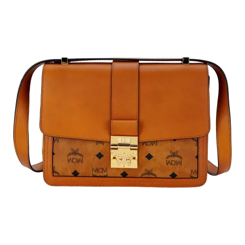 MCM Tracy Visetos Кожа Курьерская сумка Сумки через плечо Сумка на плечо Женская Коричневый Коньяк