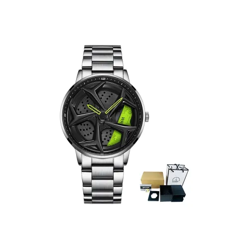 Sanda Wheel Collection Кварцевый механизм Стальной ремешок Часы Мужские Часы с открытым механизмом