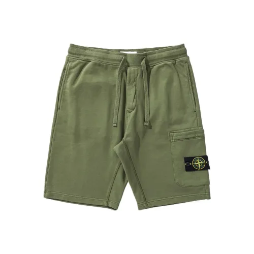 STONE ISLAND Оливково-зеленые Мужские Повседневные Шорты