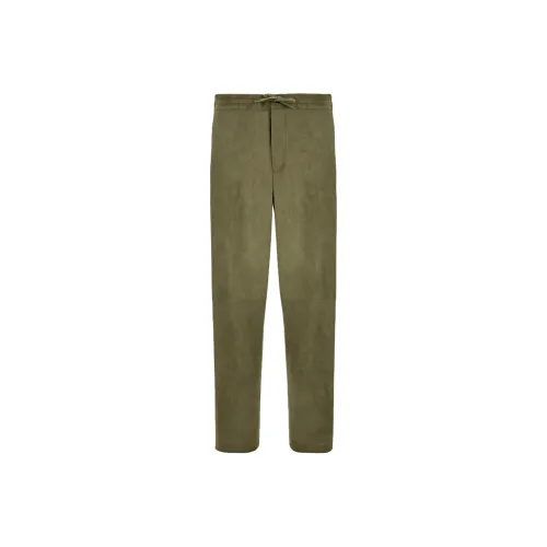 Canali Зеленые Мужские Кожаные Штаны