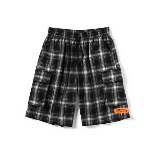 GENANX Черно-белая клетка Унисекс Повседневные шорты