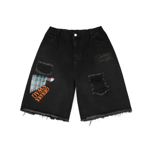 GENANX Черно-серый цвет унисекс джинсовые шорты