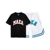 Черный Белый Комплект Одежды (Черный Топ + Белые Штаны)