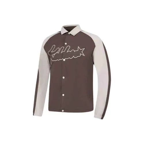 QIAODAN Basketball Collection Тренчкот Мужской Ван Дайк Браун Heron Серый цвет пера