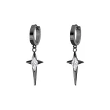 Серьги-кольца, черные, 1 пара