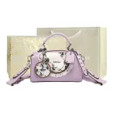 Крестообразная текстура, фиолетовый цвет (позолоченная коробка)