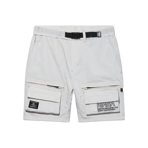 Совместный бренд с Alpha Industries Белые Мужские Карго Шорты